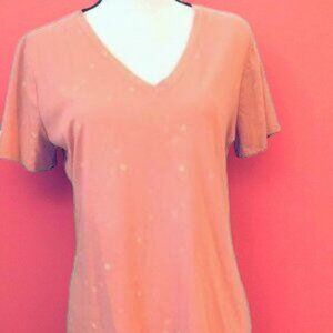 a.n.a Women's V Neck Short Sleeve T-Shirt - L